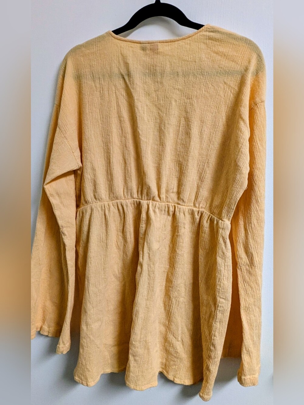 Something New Chrissy Long Sleeve V-neck Short Dressing light orange - Picture 2 of 6
